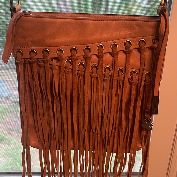 Sold - Leather Lucky Brand Crossbody with Fringe. - Picture 2 of 10